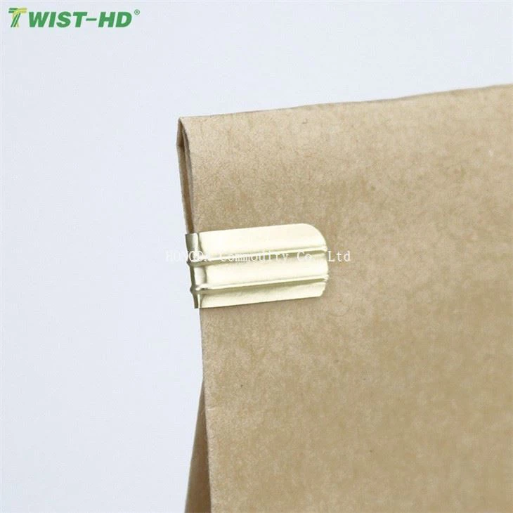 Factory Hot Sale Adhesive Kraft Customized Paper Tin Ties For Baking/ Candy Paper Bag