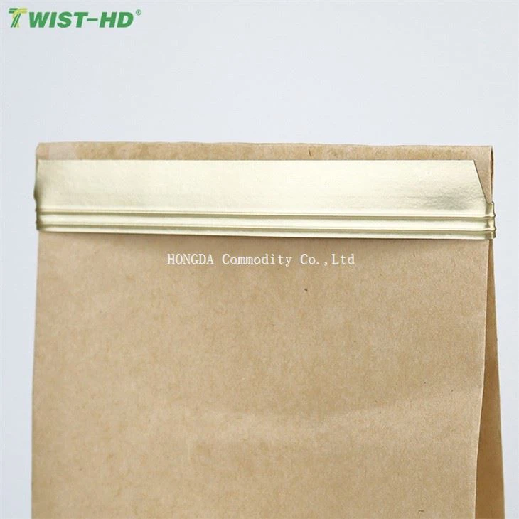 Factory Hot Sale Adhesive Kraft Customized Paper Tin Ties For Baking/ Candy Paper Bag